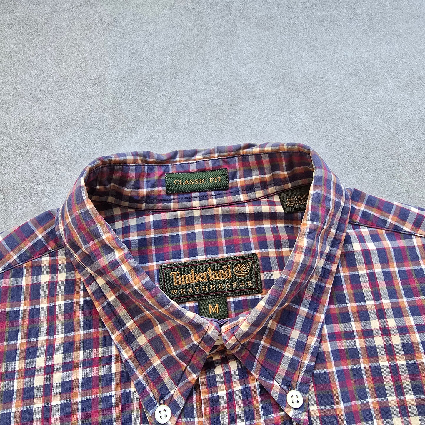Vintage Timberland Weathergear Plaid Long Sleeve Button Up Shirt - M