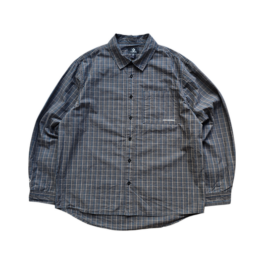 Converse Plaid Long Sleeve Button Up Shirt - L