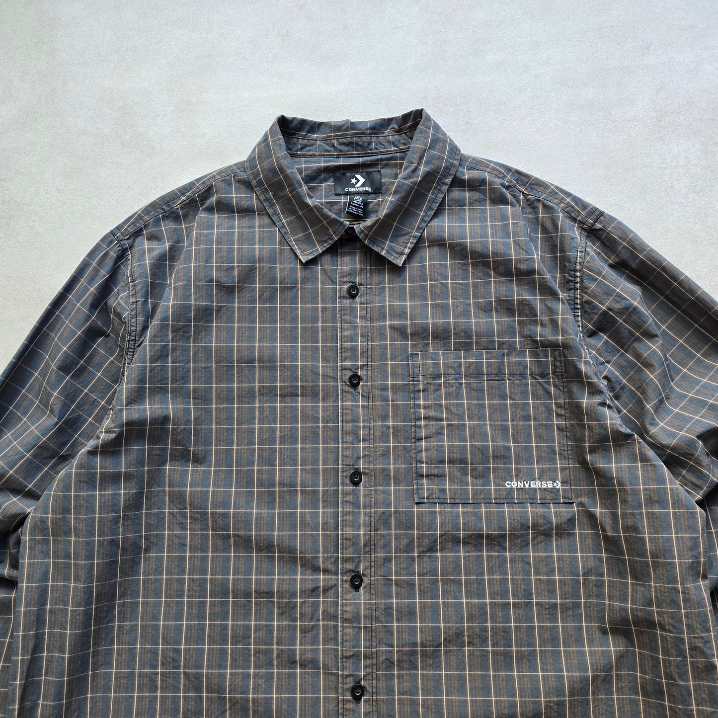 Converse Plaid Long Sleeve Button Up Shirt - L