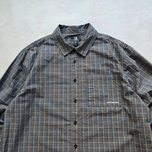 Converse Plaid Long Sleeve Button Up Shirt - L