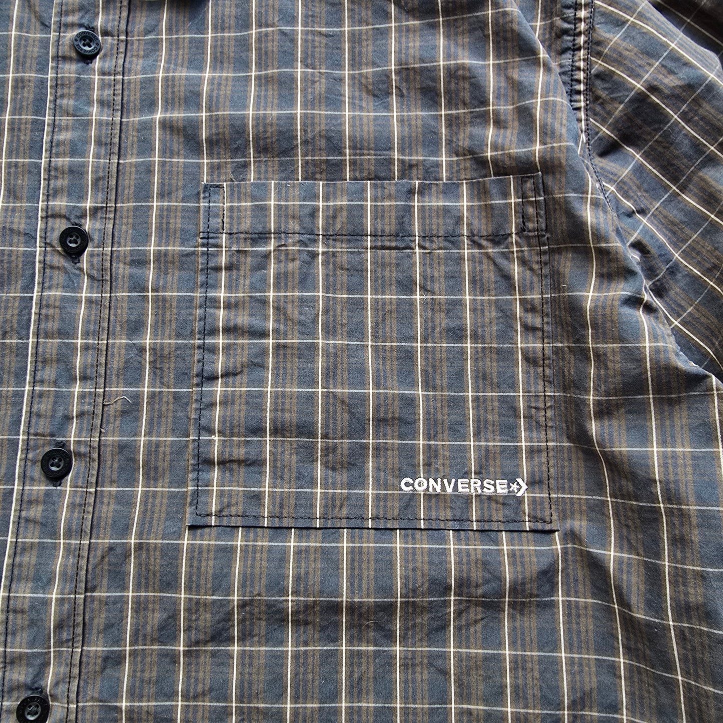 Converse Plaid Long Sleeve Button Up Shirt - L