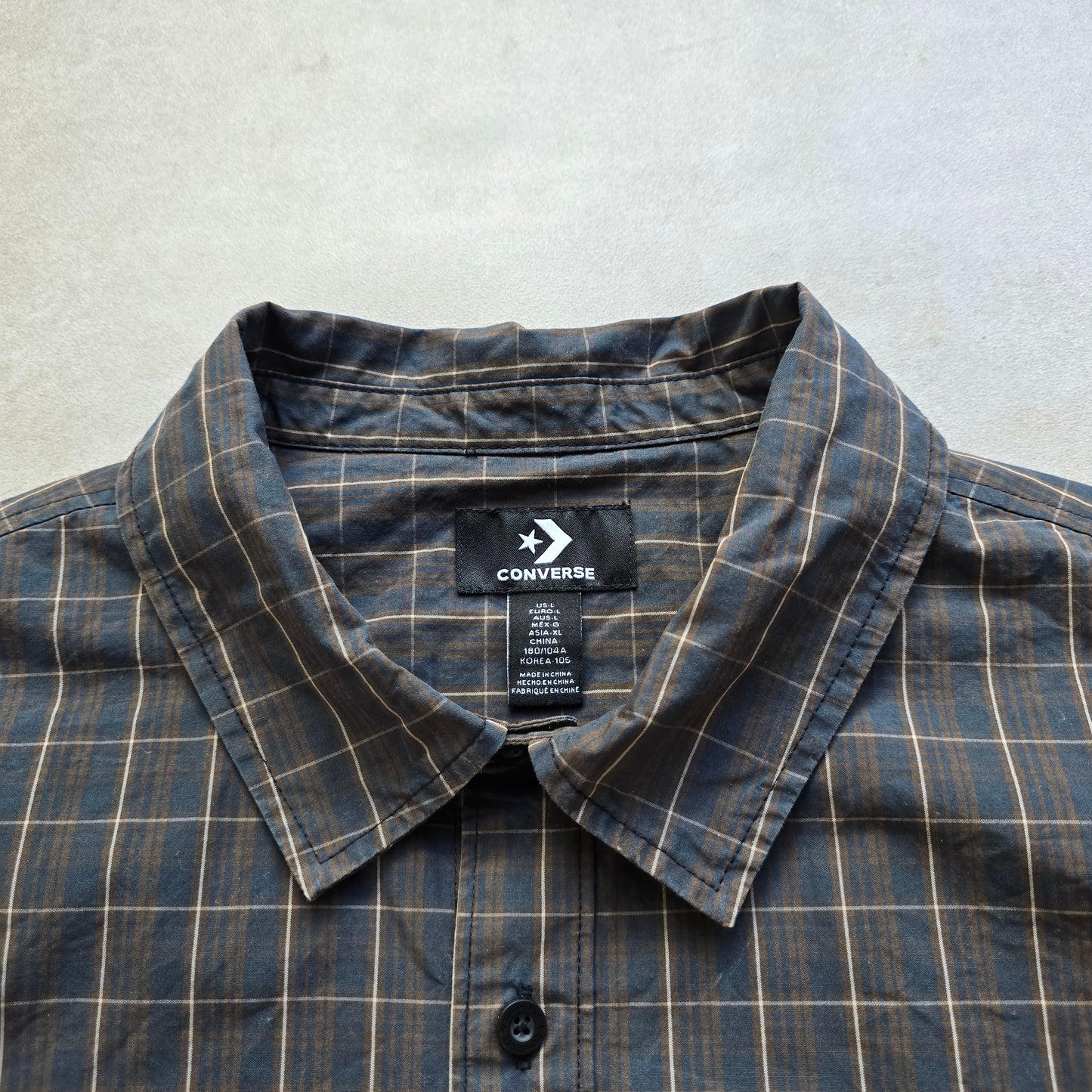 Converse Plaid Long Sleeve Button Up Shirt - L