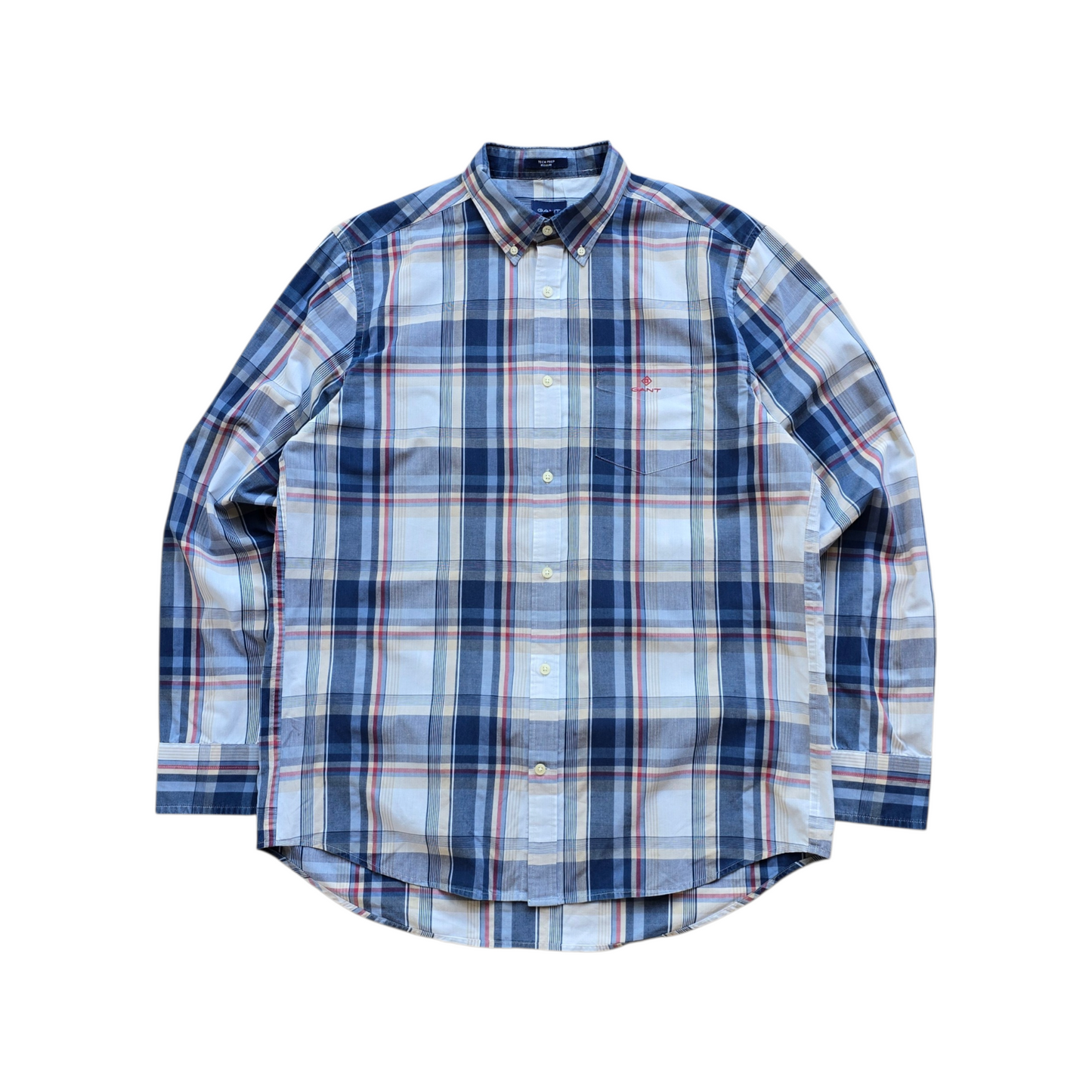 Gant Tech Prep Plaid Long Sleeve Button Up Shirt - L