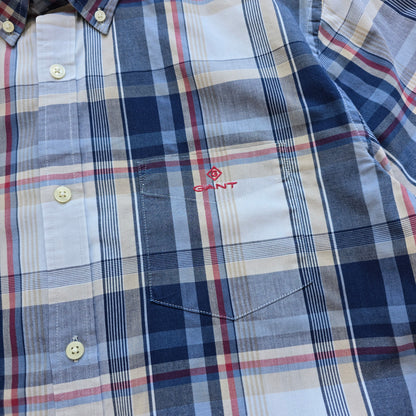 Gant Tech Prep Plaid Long Sleeve Button Up Shirt - L