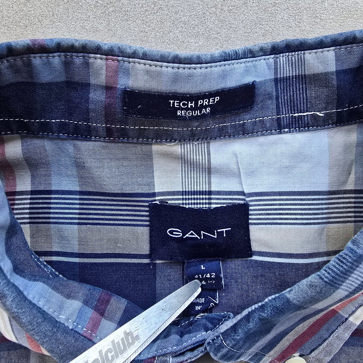 Gant Tech Prep Plaid Long Sleeve Button Up Shirt - L