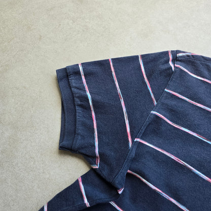 Vintage Adidas Striped Polo Shirt - M