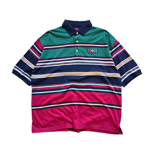 Vintage Kappa Striped Polo Shirt - XL