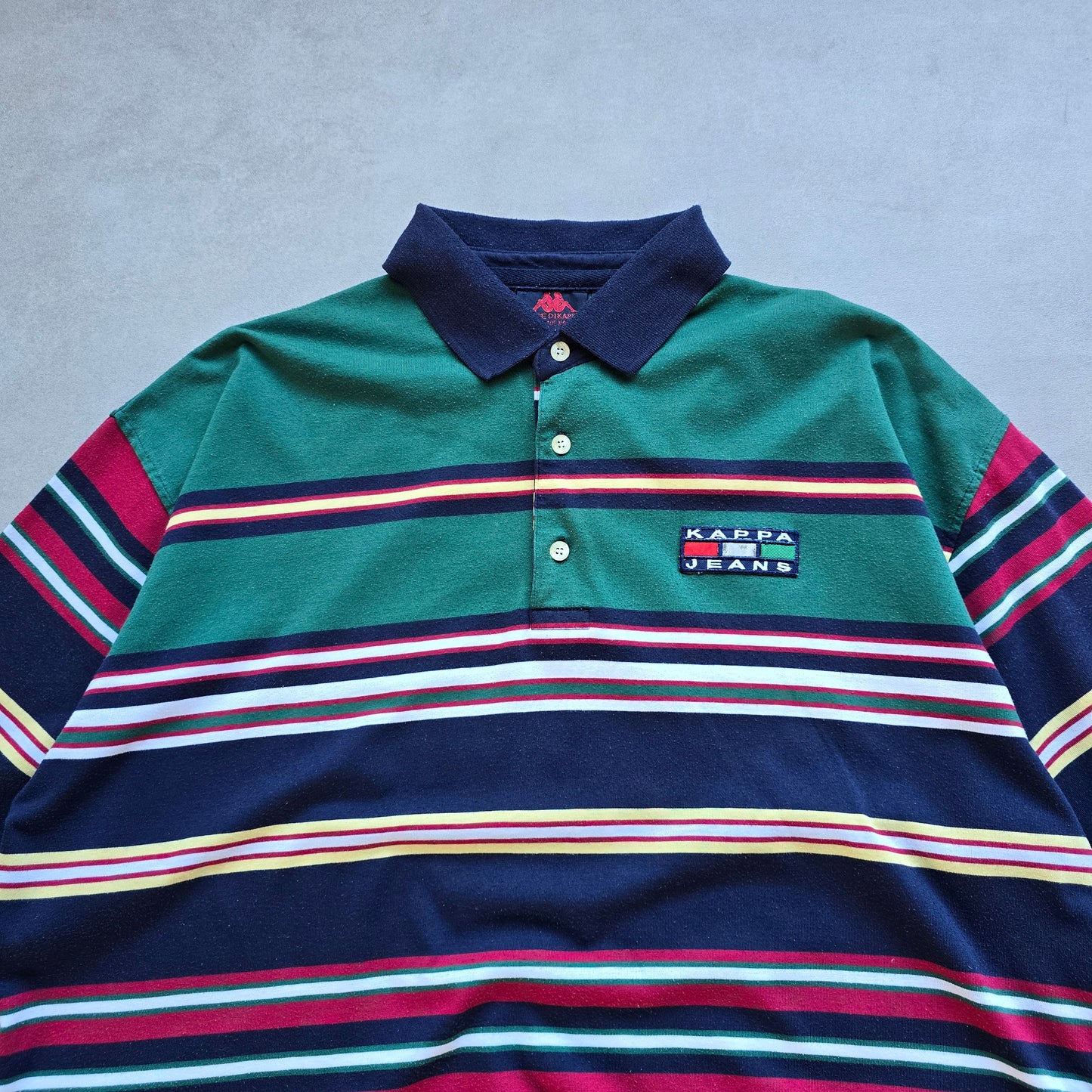 Vintage Kappa Striped Polo Shirt - XL