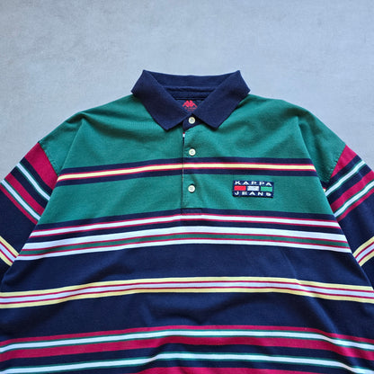 Vintage Kappa Striped Polo Shirt - XL