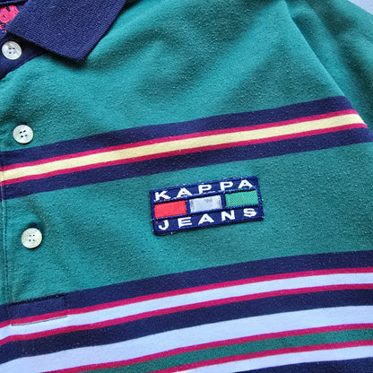 Vintage Kappa Striped Polo Shirt - XL