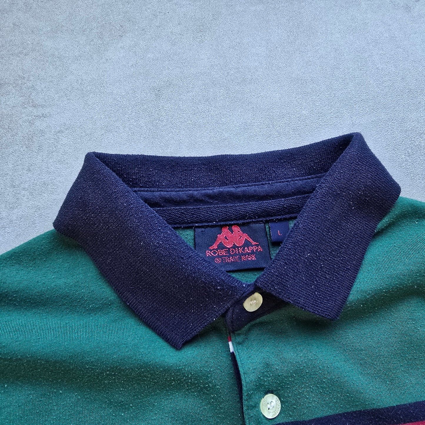Vintage Kappa Striped Polo Shirt - XL