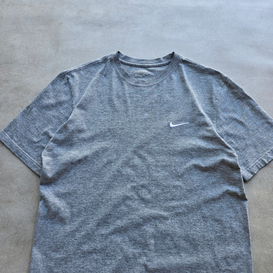 Nike Grey Embroidered Mini Swoosh Tee - M/L
