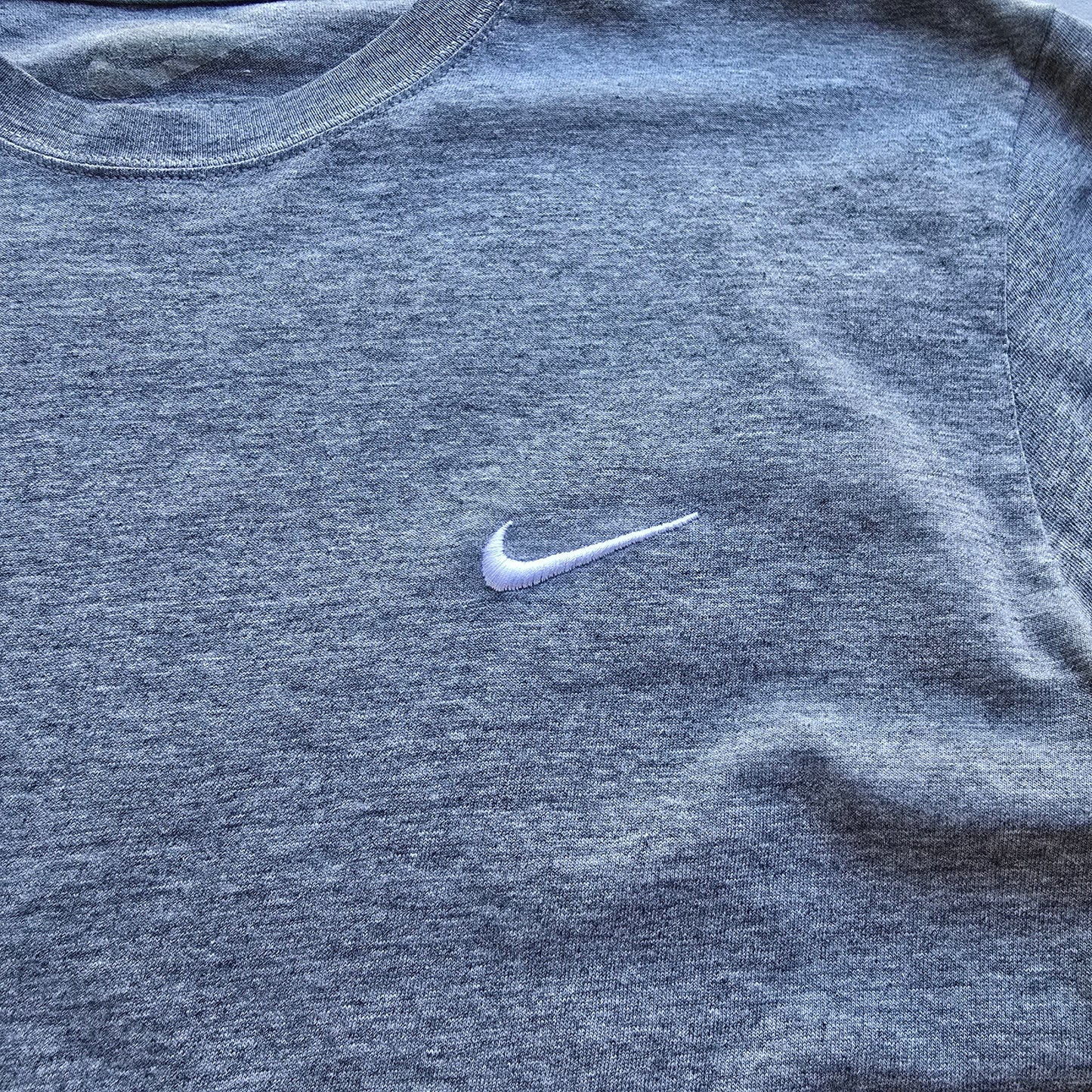 Nike Grey Embroidered Mini Swoosh Tee - M/L