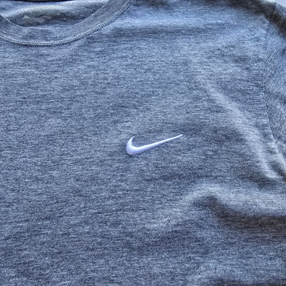 Nike Grey Embroidered Mini Swoosh Tee - M/L