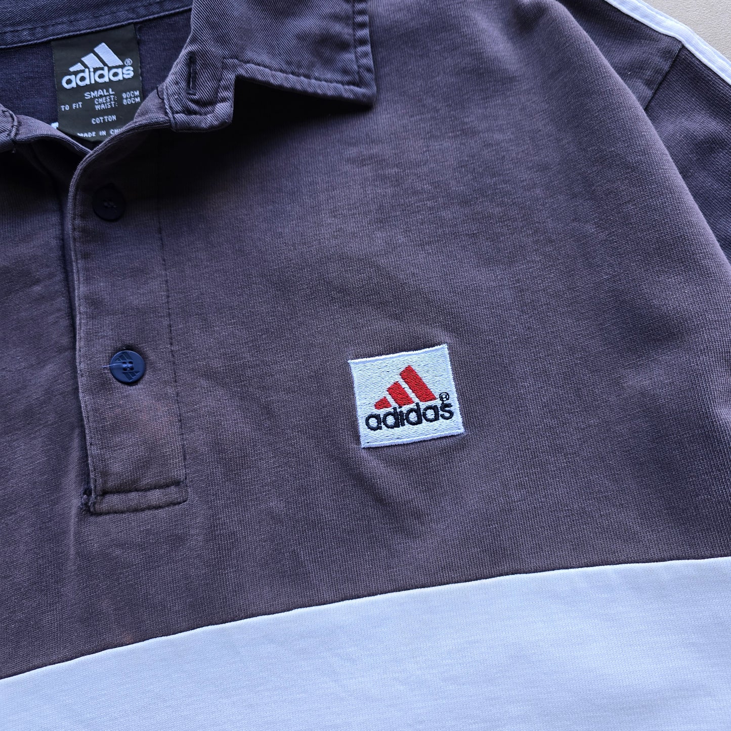 Vintage Adidas Long Sleeve Polo Rugby Shirt - M/L