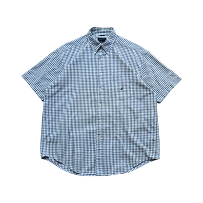 Vintage Nautica Check Short Sleeve Button Up Shirt - XL