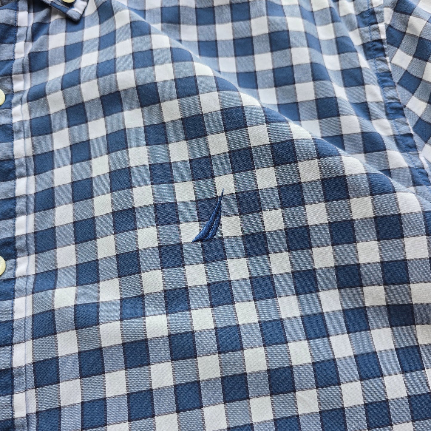 Nautica Check Short Sleeve Button Up Shirt - XL