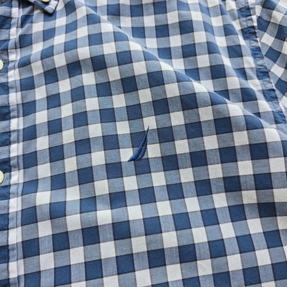 Nautica Check Short Sleeve Button Up Shirt - XL