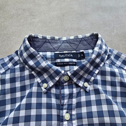 Nautica Check Short Sleeve Button Up Shirt - XL