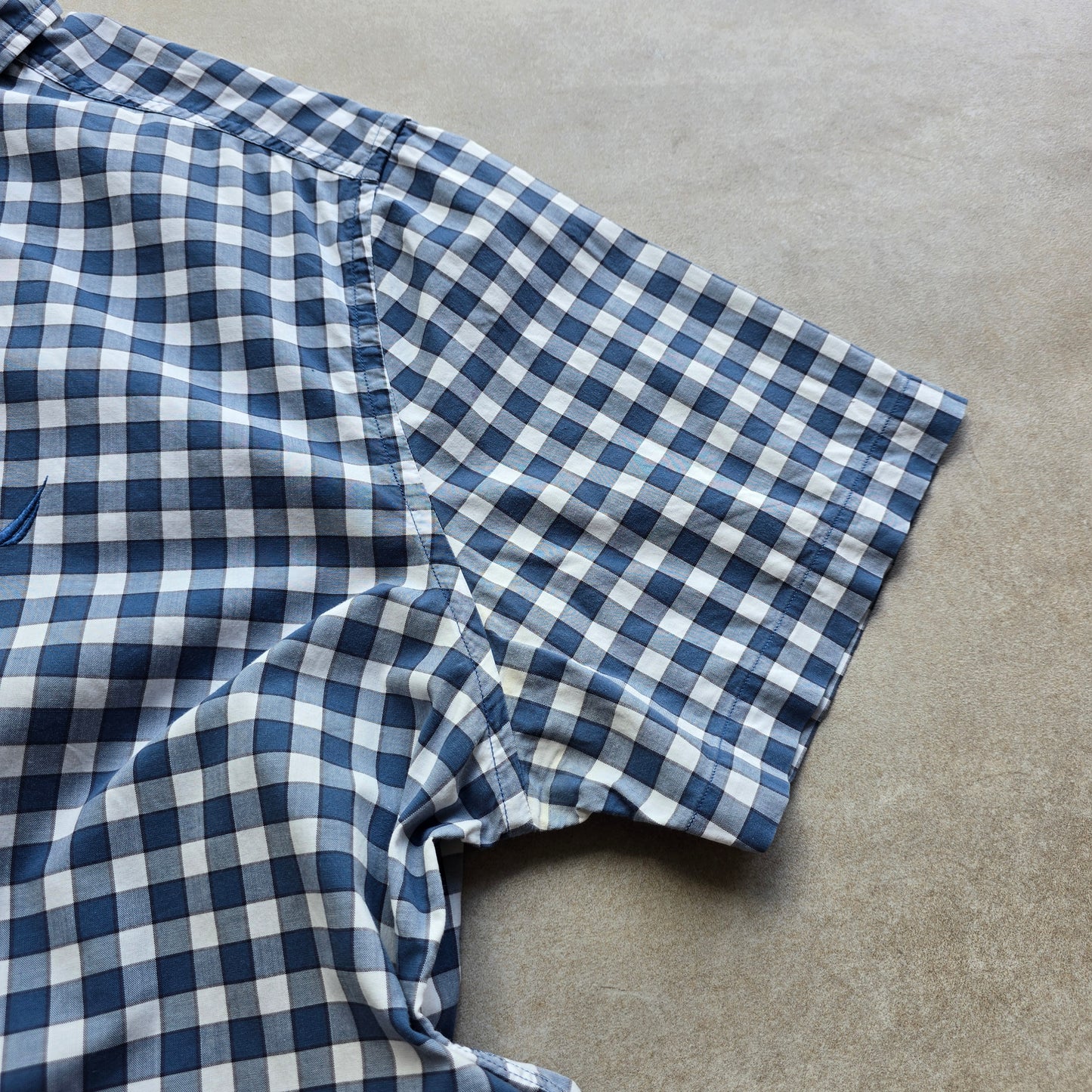 Nautica Check Short Sleeve Button Up Shirt - XL