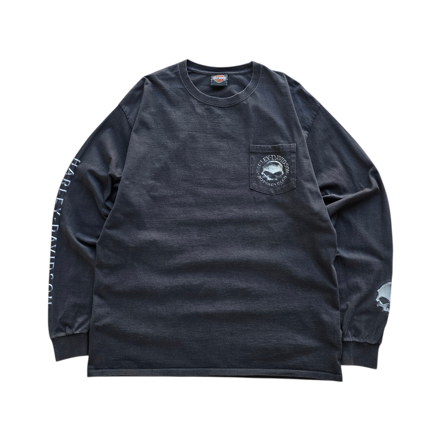 Harley Davidson Skull Sleeve Hit Long Sleeve Tee - L