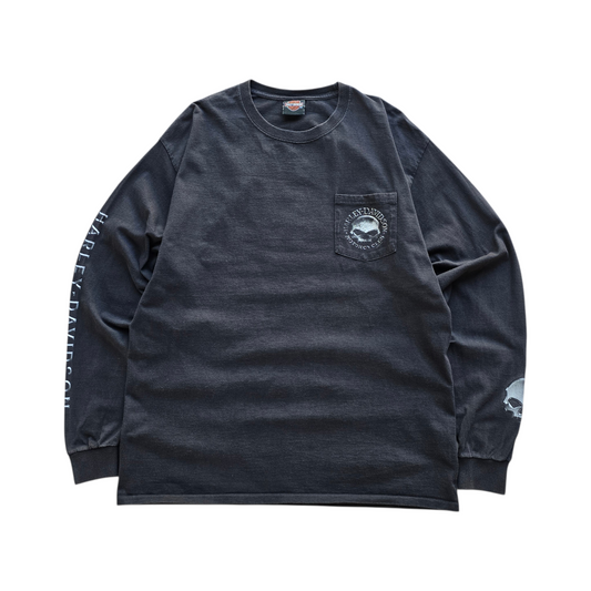 Harley Davidson Skull Sleeve Hit Long Sleeve Tee - L