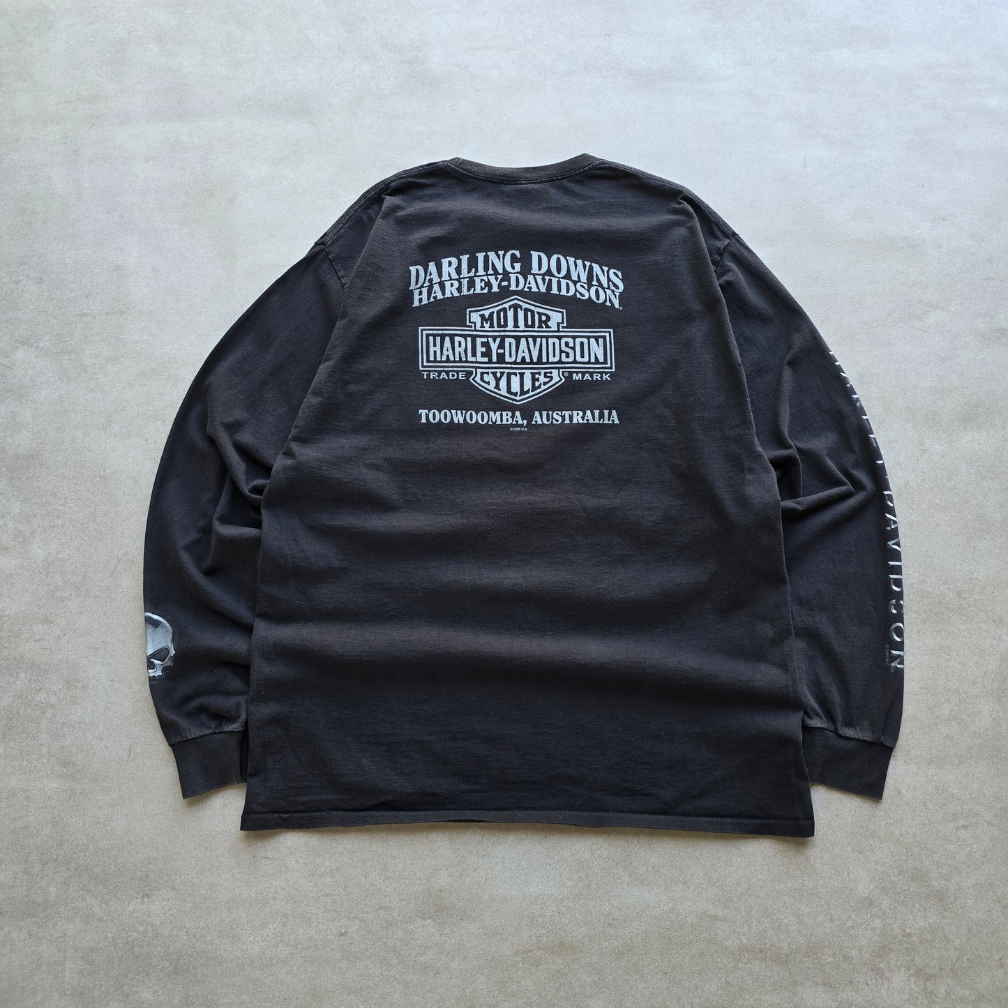 Harley Davidson Skull Sleeve Hit Long Sleeve Tee - L