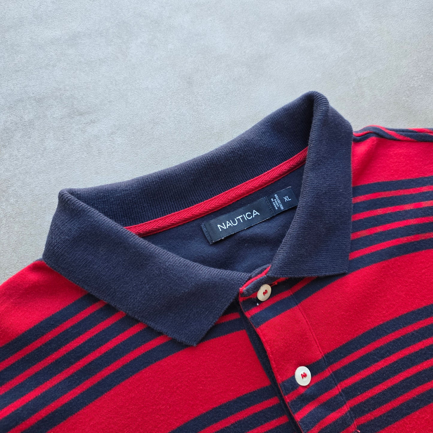 Nautica Striped Long Sleeve Polo Shirt - XL