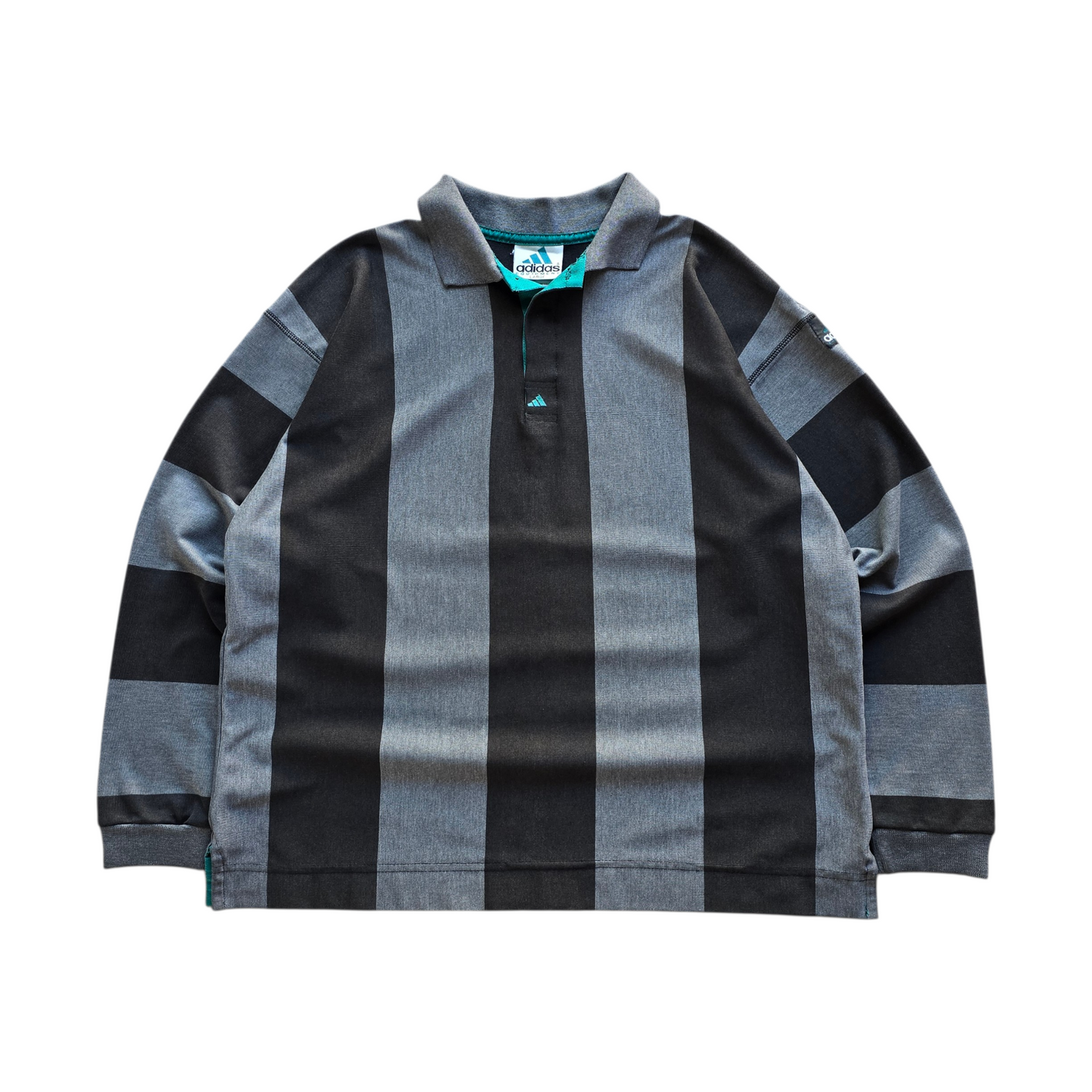 Vintage Adidas Equipment Long Sleeve Polo Rugby Shirt - L
