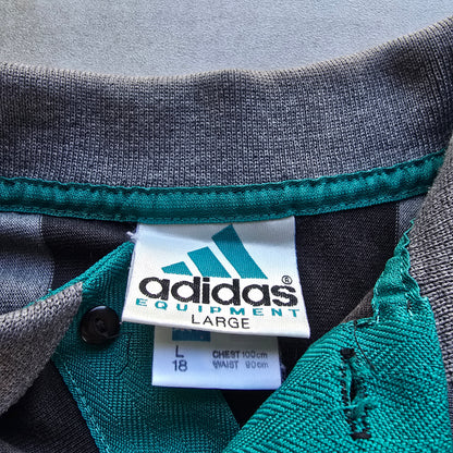 Vintage Adidas Equipment Long Sleeve Polo Rugby Shirt - L
