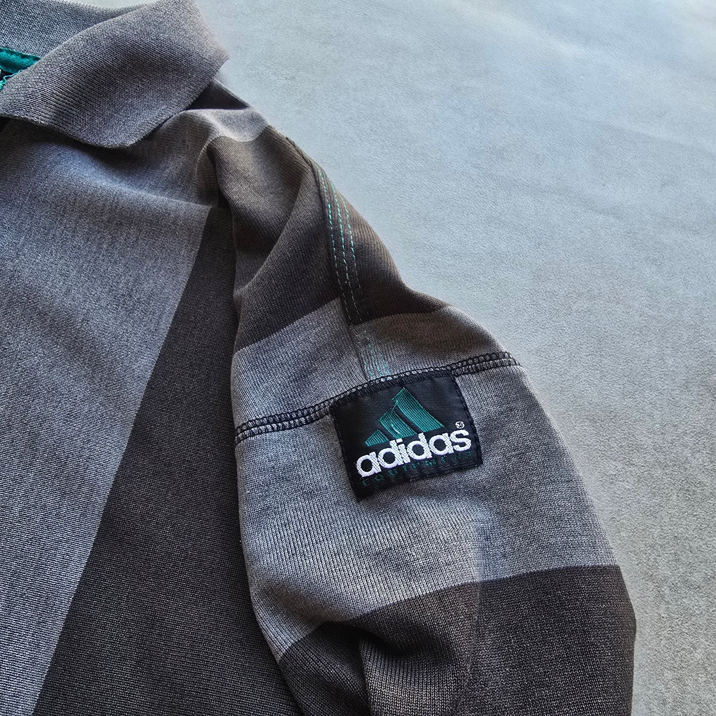 Vintage Adidas Equipment Long Sleeve Polo Rugby Shirt - L