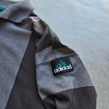 Vintage Adidas Equipment Long Sleeve Polo Rugby Shirt - L