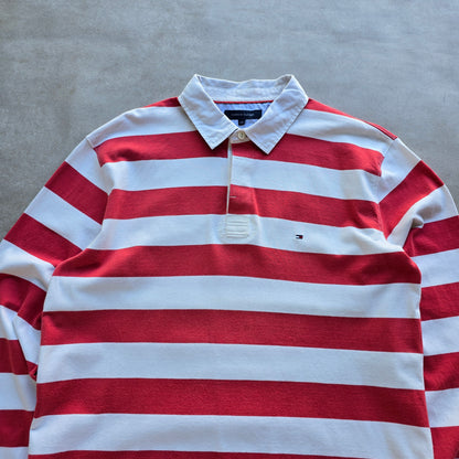 Tommy Hilfiger Striped Long Sleeve Polo Rugby Shirt - XL