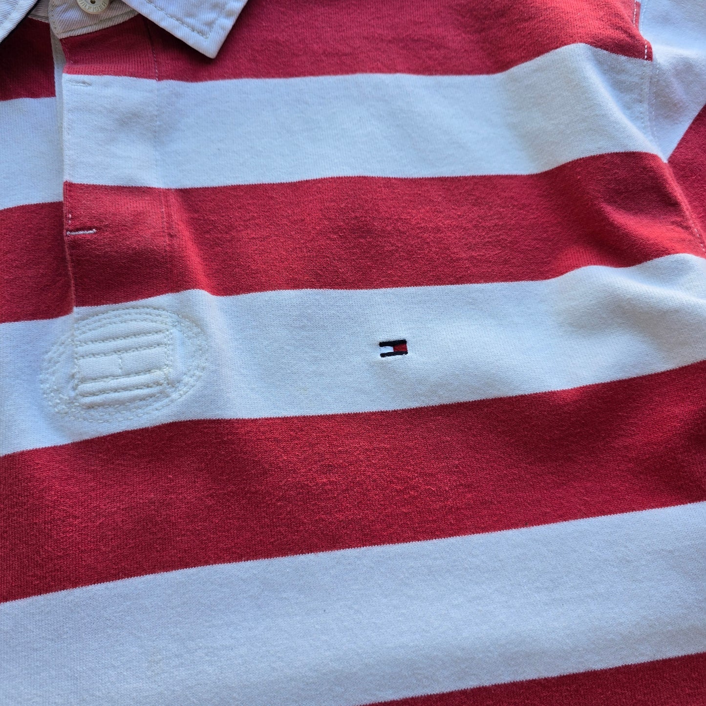 Tommy Hilfiger Striped Long Sleeve Polo Rugby Shirt - XL