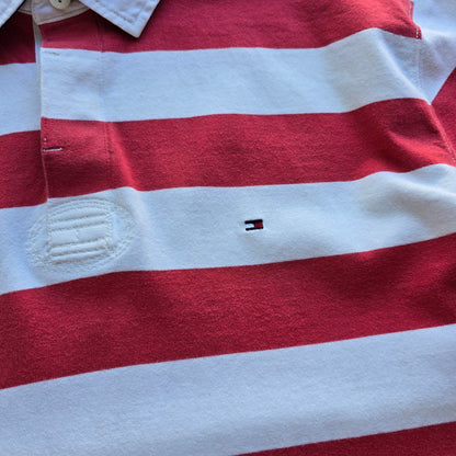 Tommy Hilfiger Striped Long Sleeve Polo Rugby Shirt - XL