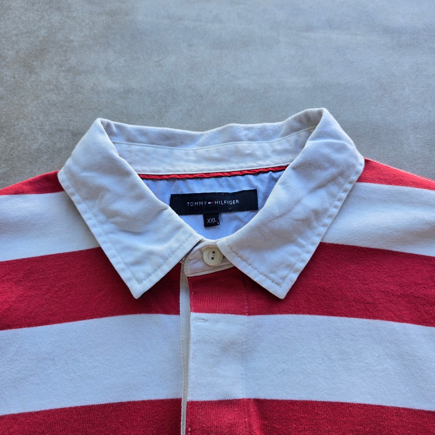 Tommy Hilfiger Striped Long Sleeve Polo Rugby Shirt - XL