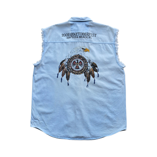 Vintage 2002 Daytona Biker Week Sleeveless Button Up Shirt - XL
