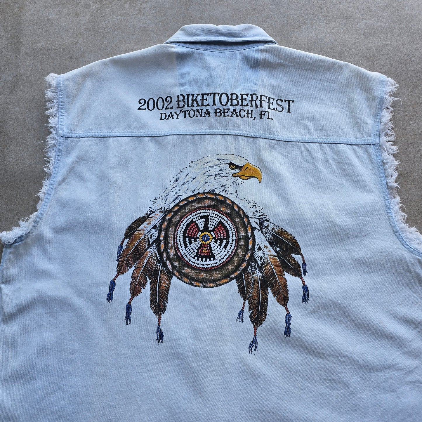 Vintage 2002 Daytona Biker Week Sleeveless Button Up Shirt - XL
