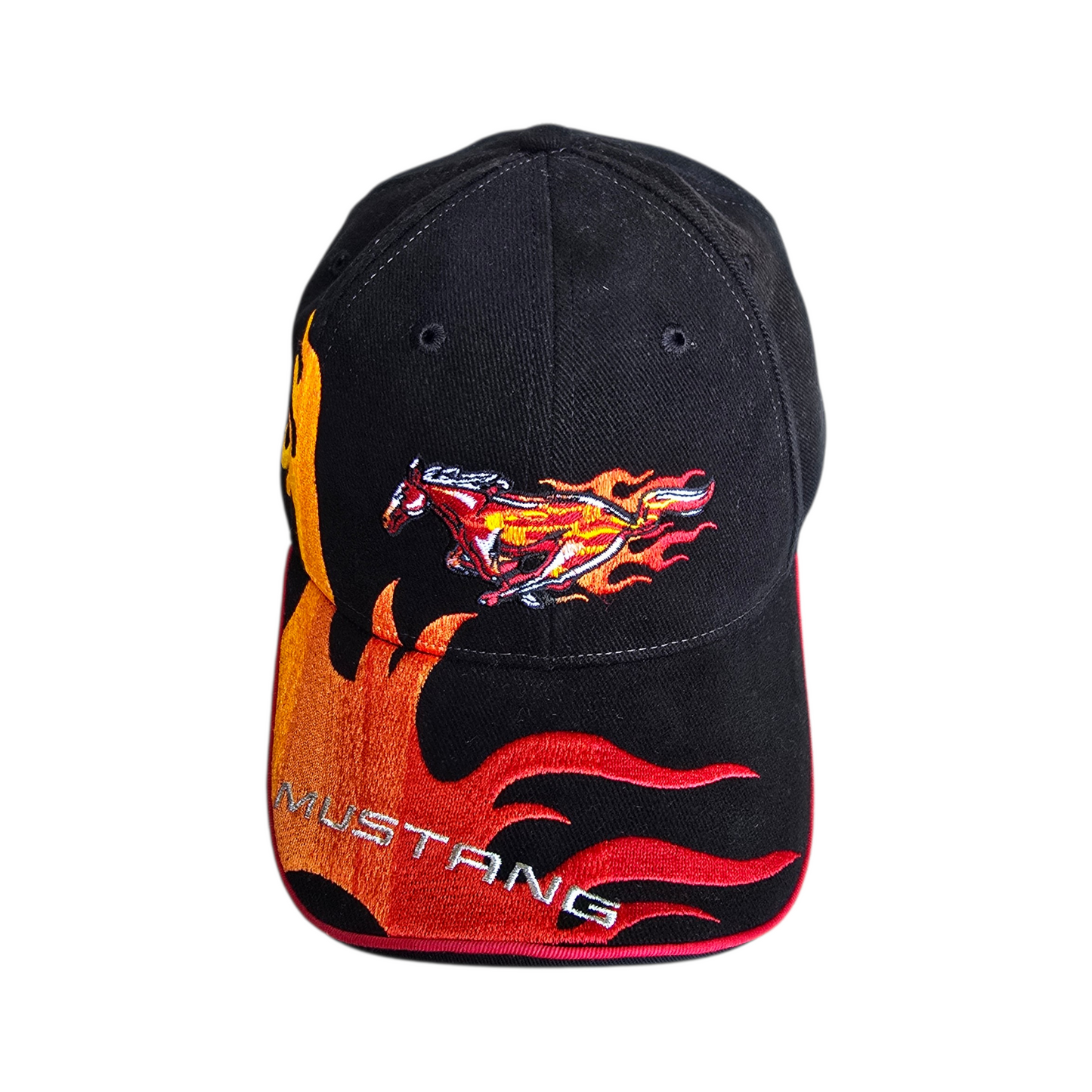Vintage Ford Mustang Embroidered Flames Hat