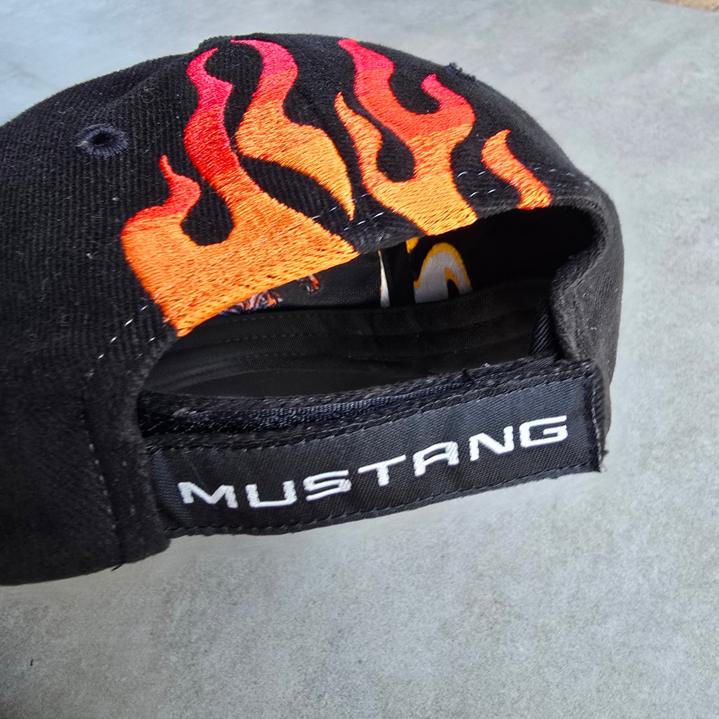 Vintage Ford Mustang Embroidered Flames Hat