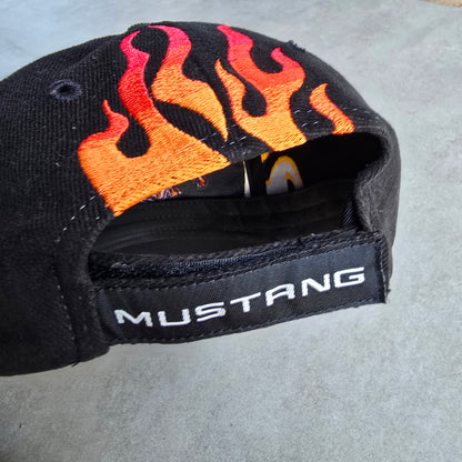 Vintage Ford Mustang Embroidered Flames Hat