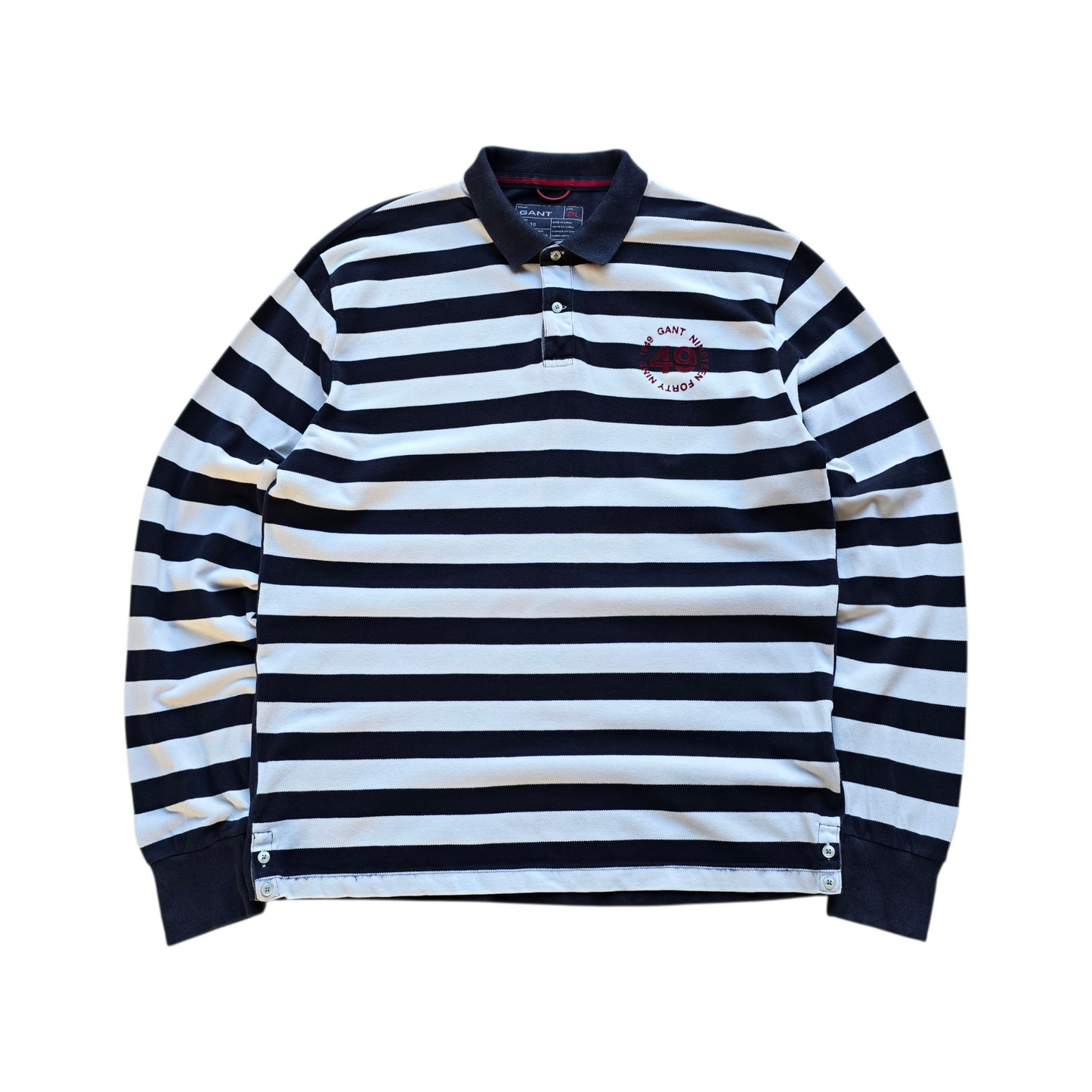 Gant Striped Long Sleeve Polo Shirt - XXL