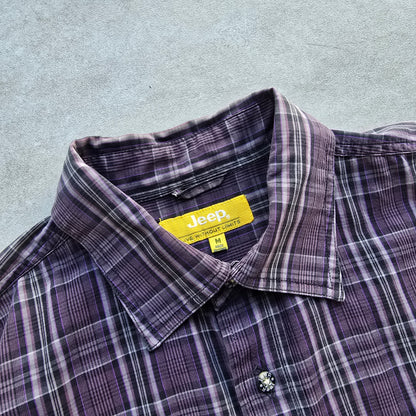 Jeep Plaid Short Sleeve Button Up Shirt - M