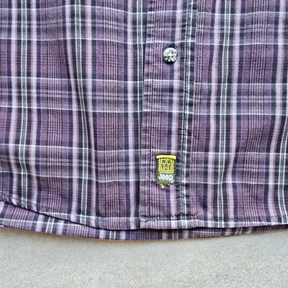 Jeep Plaid Short Sleeve Button Up Shirt - M