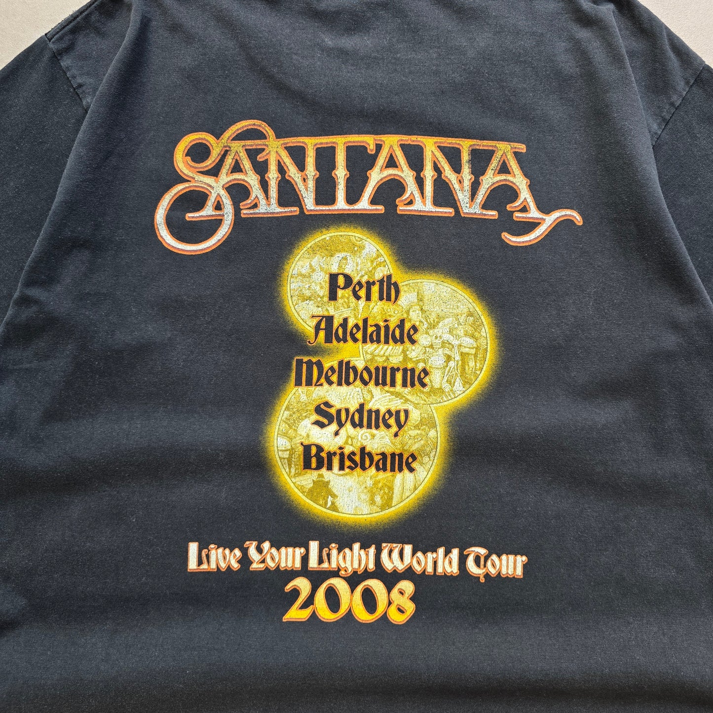 Santana Live Your Light 2008 Australia Tour Tee - S