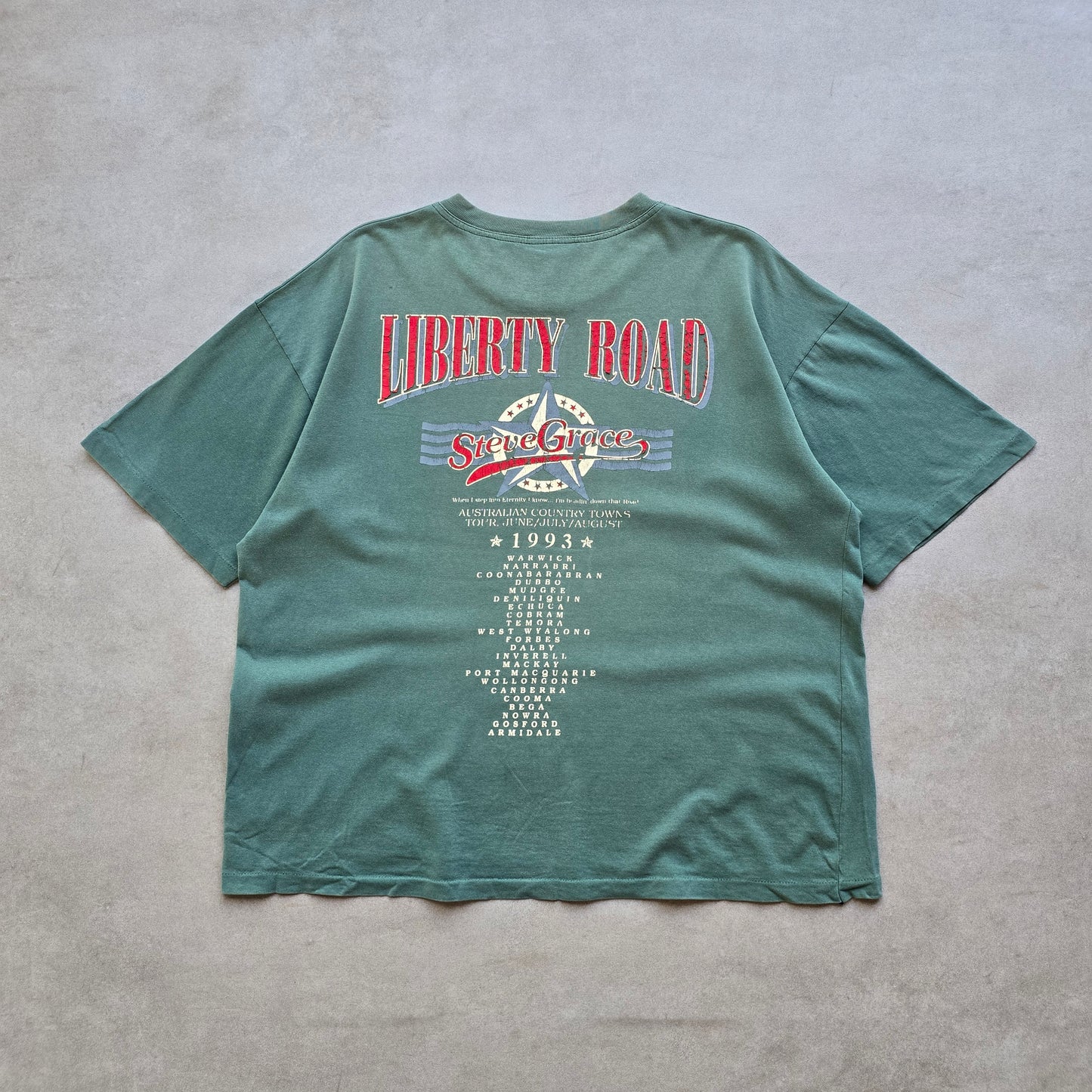 Vintage 1993 Steve Grace Liberty Road Tour Tee - L