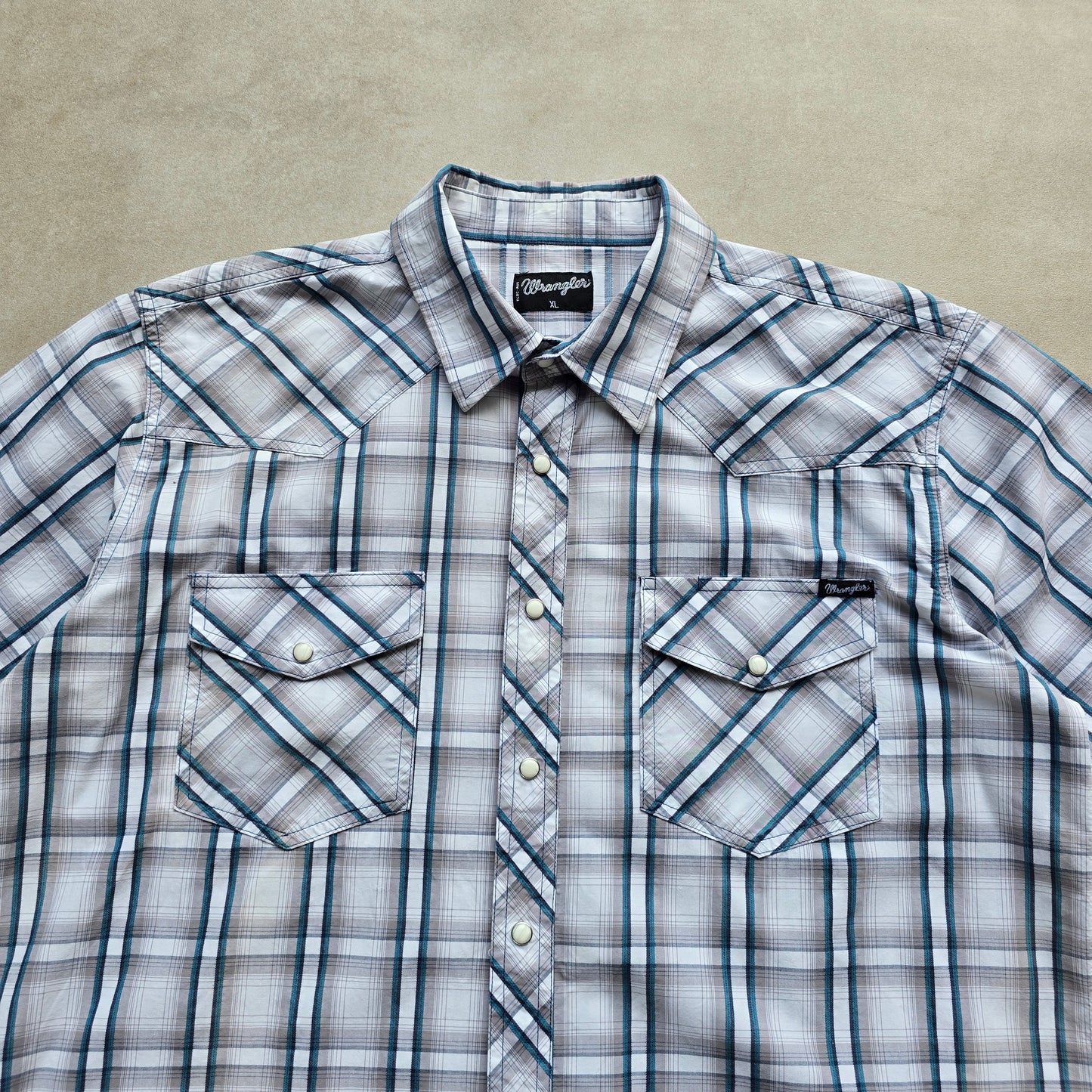 Vintage Wrangler Pearl Snap Short Sleeve Button Up Shirt - L/XL