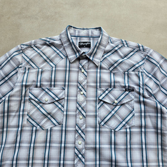 Vintage Wrangler Pearl Snap Short Sleeve Button Up Shirt - L/XL
