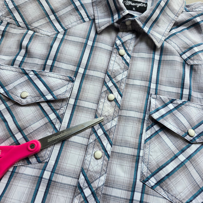 Vintage Wrangler Pearl Snap Short Sleeve Button Up Shirt - L/XL