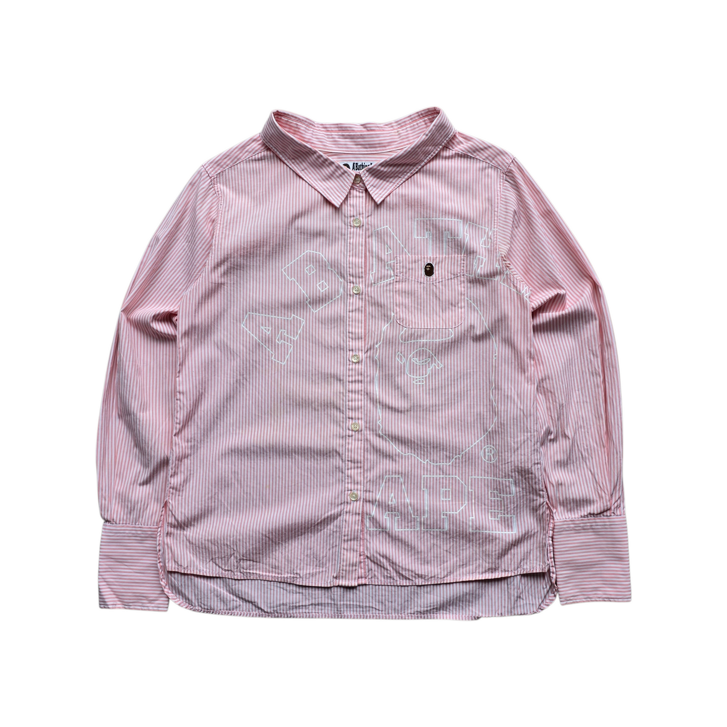 A Bathing Ape Striped Long Sleeve Button Up Shirt -XS